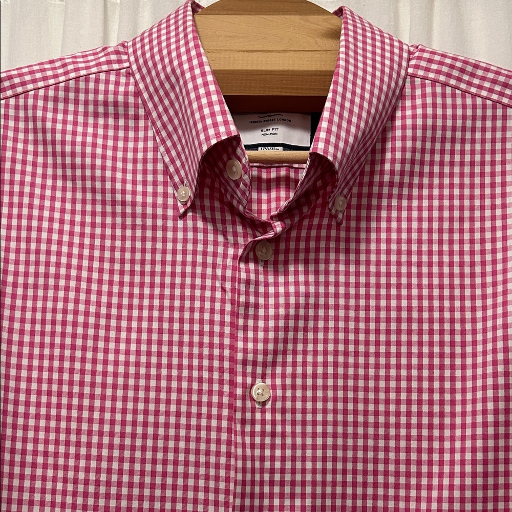 Charles Tyrwhitt Shirt Men’s Red Checkered Dress Button Down - Picture 2 of 14